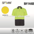 2015 new workwear AS / NZS 1906 100% malha de poliéster amarelo alta visibilidade reflexiva segurança olá vis tshirts